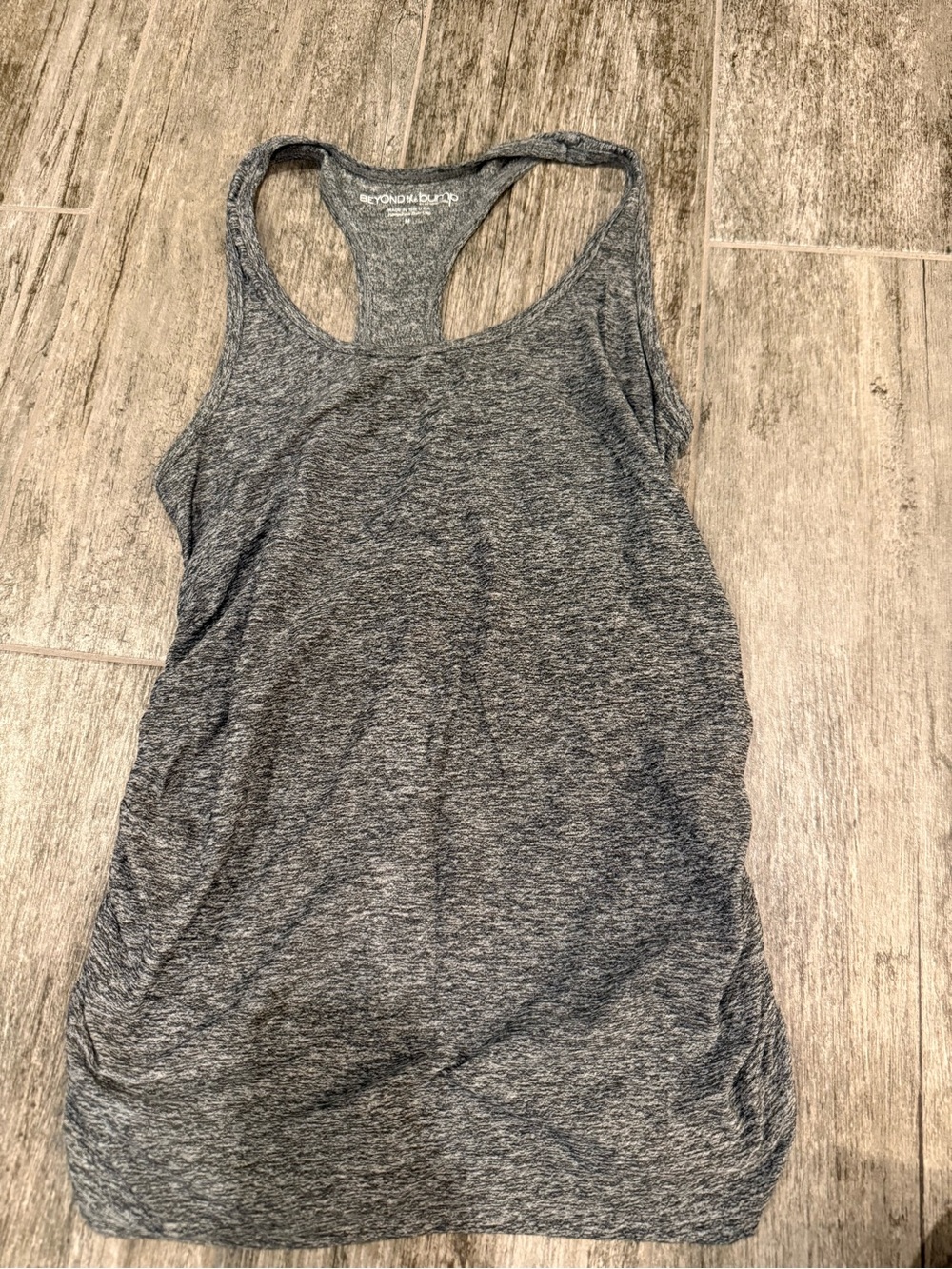 Beyond Yoga Beyond the Bump Maternity Charcoal Heather Racerback Tank - Medium